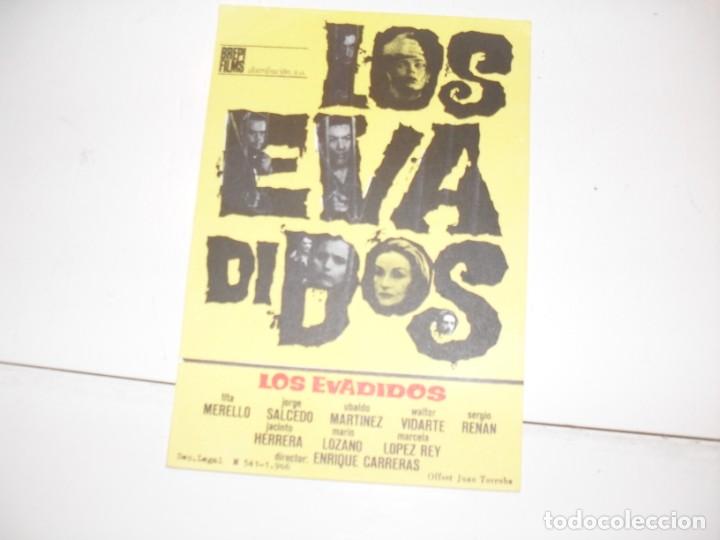 Kino: programa de mano sencillo,sin texto publicitario .titulo: LOS EVADIDOS.