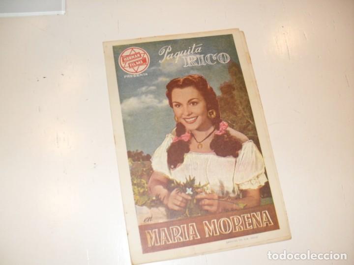 Kino: programa de mano sencillo,con texto publicitario .titulo:MARIA MORENA.