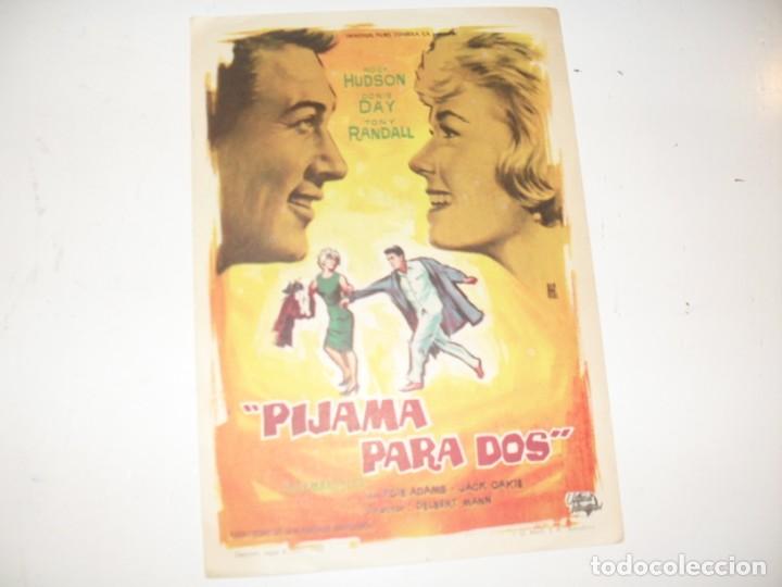 Kino: programa de mano sencillo,con texto publicitario .titulo: PIJAMA PARA DOS.