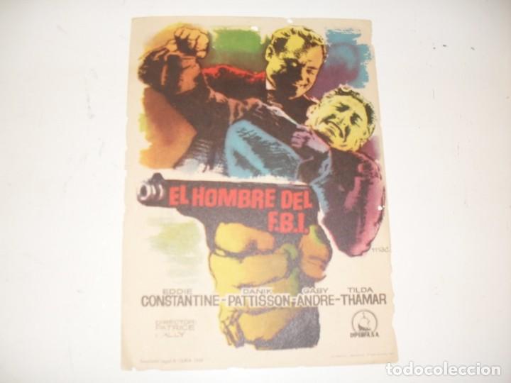 Kino: programa de mano sencillo,con texto publicitario .titulo: EL HOMBRE DEL FBI.