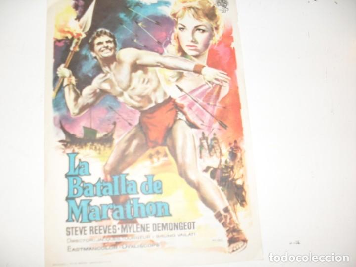 Kino: programa de mano sencillo,con texto publicitario .titulo:LA BATALLA DE MARATHON.