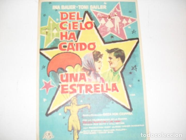 Kino: programa de mano sencillo,con texto publicitario .titulo:DEL CIELO HA CAIDO UNA ESTRELLA.