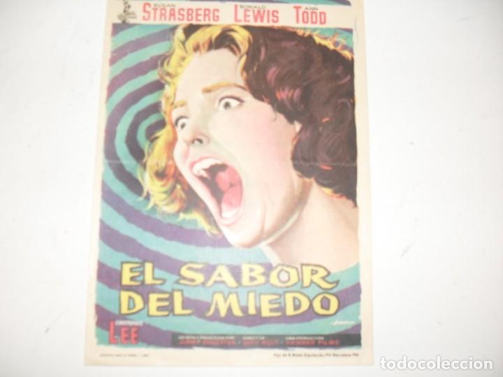 Kino: programa de mano sencillo,con texto publicitario .titulo:EL SABOR DEL MIEDO.