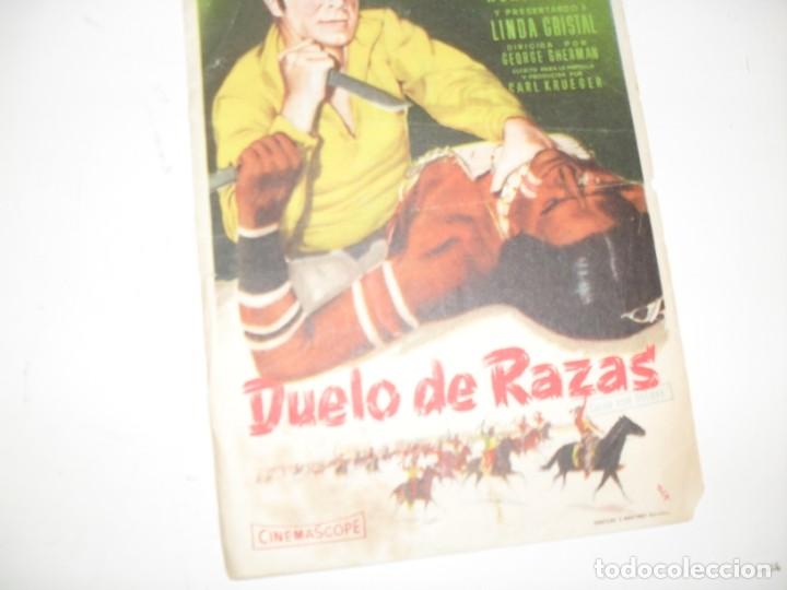 Kino: programa de mano sencillo,con texto publicitario .titulo: DUELO DE RAZAS.
