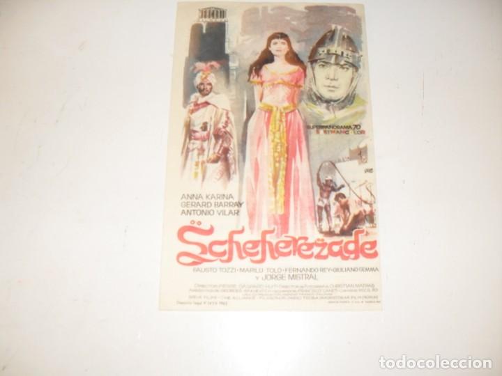 Kino: programa de mano sencillo,con texto publicitario .titulo: SCHEREZADE.