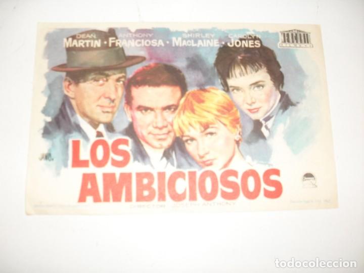 Kino: programa de mano sencillo,con texto publicitario .titulo: LOS AMBICIOSOS.
