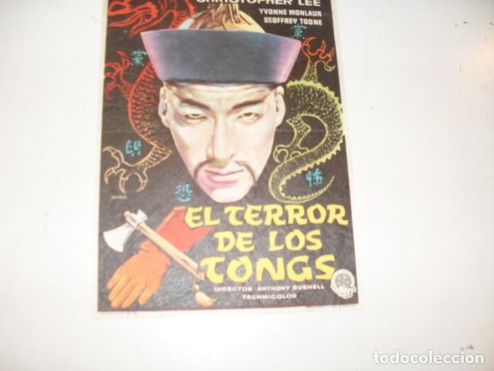 Kino: programa de mano sencillo,con texto publicitario .titulo: EL TERROR DE LOS TONGS.