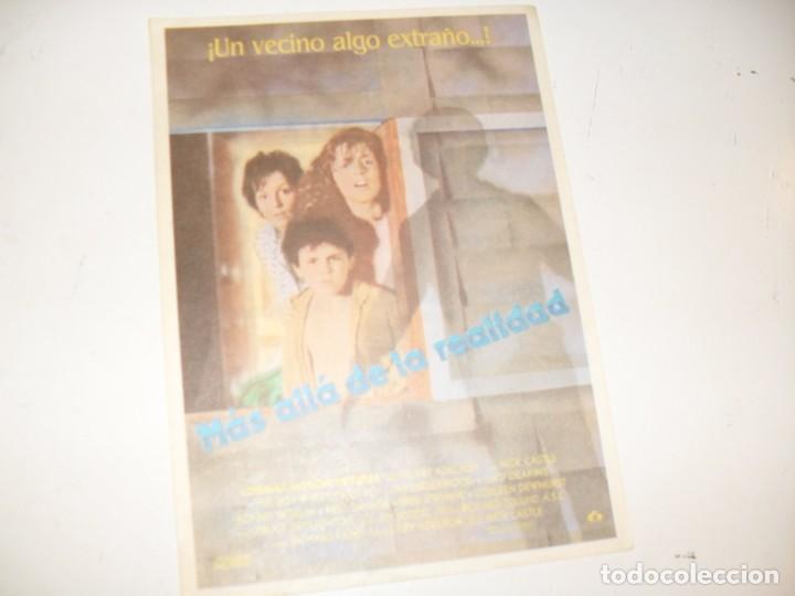 Kino: programa de mano sencillo,con texto publicitario .titulo: MAS ALLA DE LA REALIDAD.