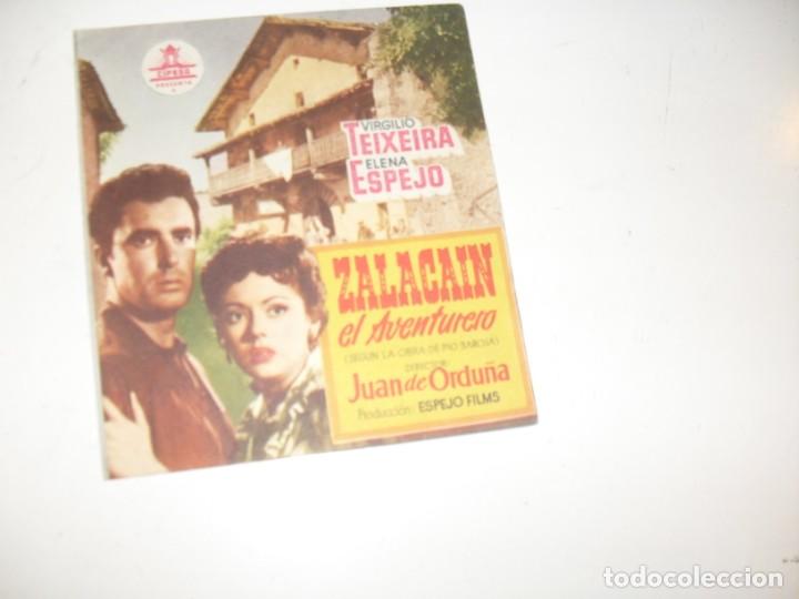 Kino: programa de mano sencillo,con texto publicitario .titulo: ZALACAIN EL AVENTURERO