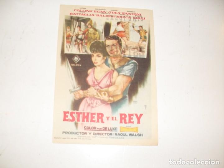 Kino: programa de mano sencillo,con texto publicitario .titulo: ESTHER Y EL REY.