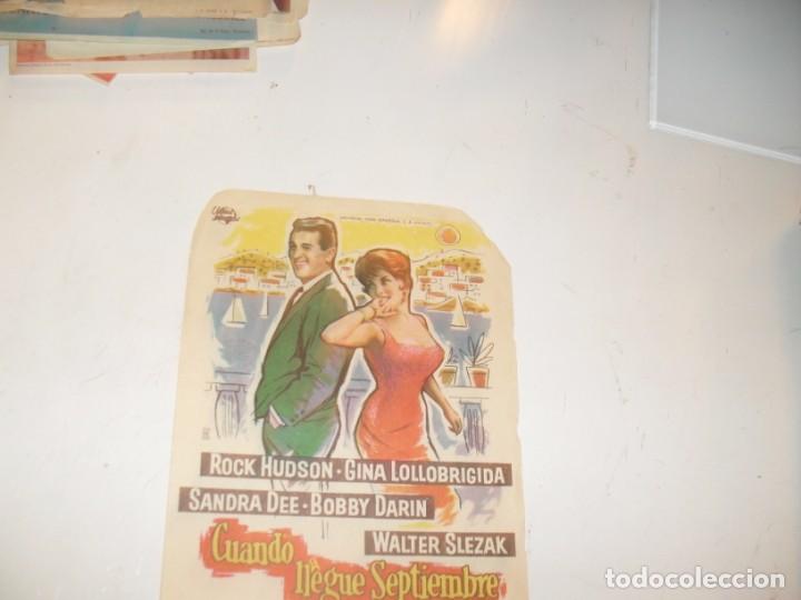 Kino: programa de mano sencillo,con texto publicitario .titulo: CUANDO LLEGUE SEPTIEMBRE.