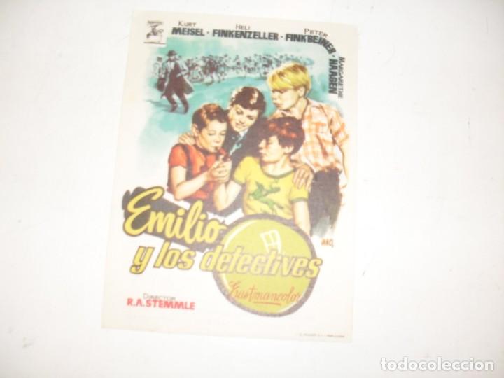Kino: programa de mano sencillo,con texto publicitario .titulo: EMILIO Y LOS DETECTIVES.
