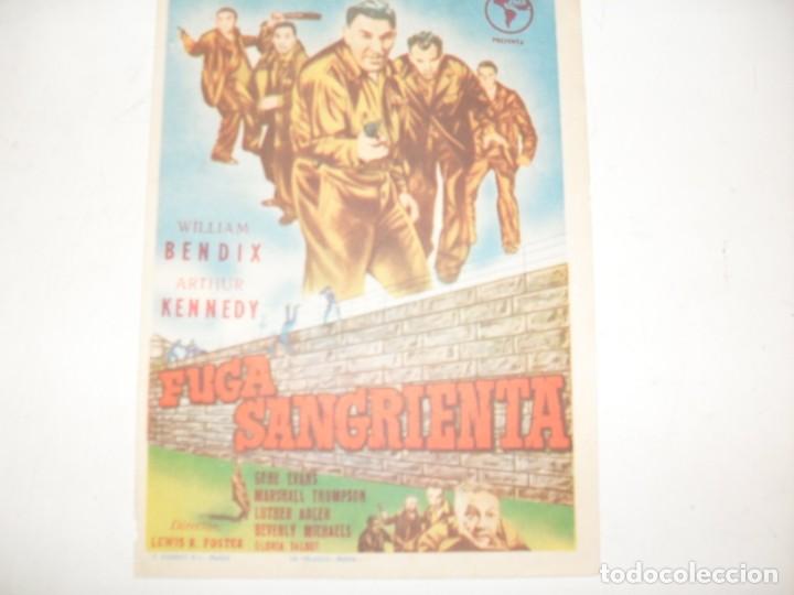  Flyers Publicitaires de films Anciens: programa de mano sencillo,con texto publicitario .titulo: FUGA SANGRIENTA.