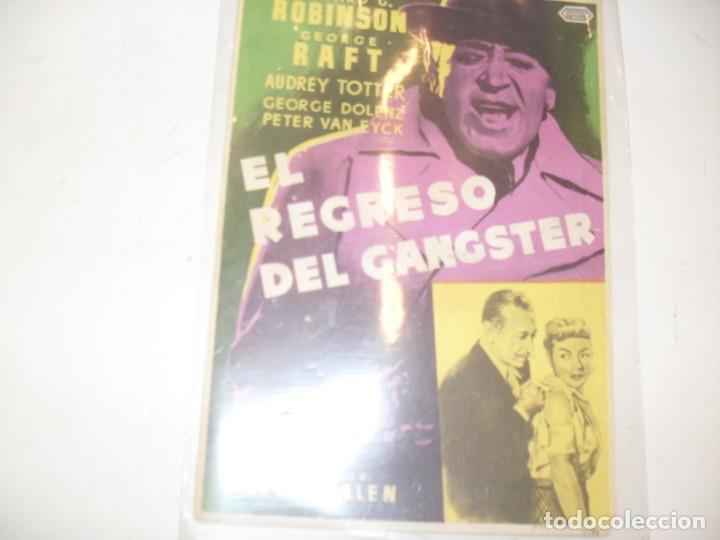  Flyers Publicitaires de films Anciens: programa de mano sencillo,con texto publicitario .titulo: EL REGRESO DEL GANSTER.