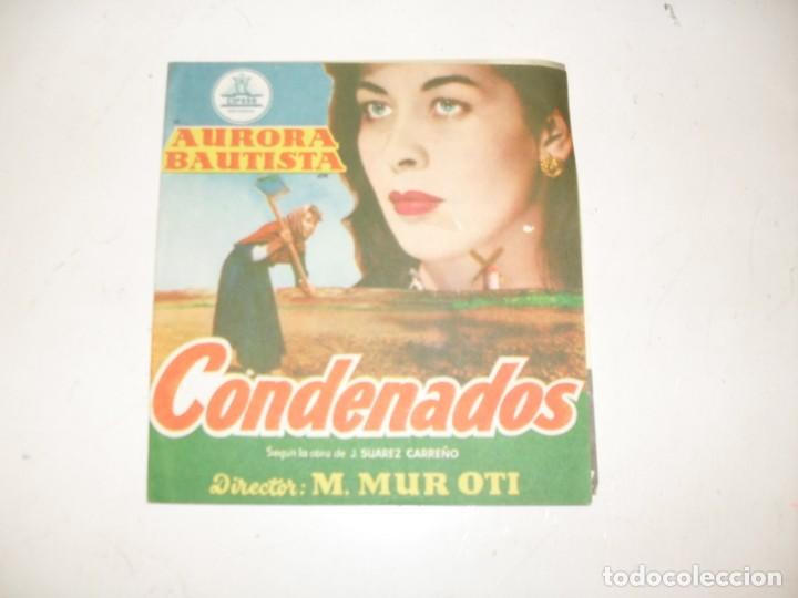  Flyers Publicitaires de films Anciens: programa de mano doble,con texto publicitario .titulo: CONDENADOS.