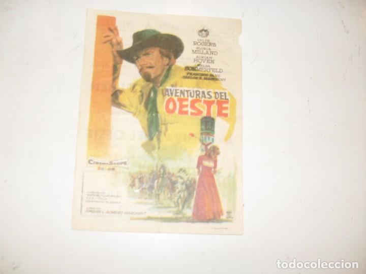  Flyers Publicitaires de films Anciens: programa de mano sencillo,con texto publicitario .titulo: AVENTURAS DEL OESTE.