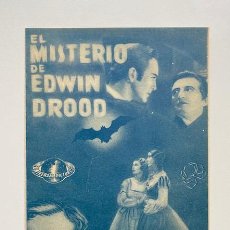  Flyers Publicitaires de films Anciens: EL MISTERIO DE EDWIN DROOP. PROGRAMA DOBLE UNIVERSAL. EXCELENTE ESTADO. Lote 309379393