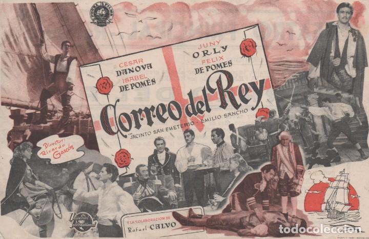  Flyers Publicitaires de films Anciens: PROGRAMA DE MANO DE CORREO DEL REY DEL TEATRO PRINCIPAL DE REINOSA DEL A&Ntilde;O 1951