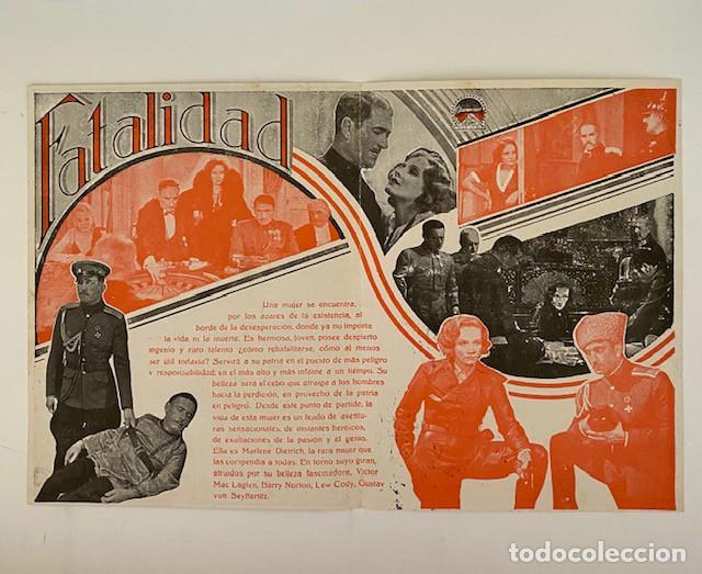Cine: FATALIDAD. PROGRAMA DOBLE PARAMOUNT. MARLEN DIETRICH. PERFECTO ESTADO - Foto 2