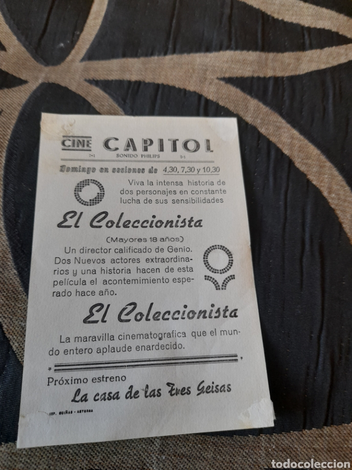 Cine: Programa de cine de mano El Coleccionista, cine Capitol - Foto 2