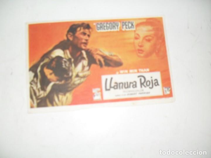 Cine: programa de mano sencillo,con texto publicitario .titulo: LLANURA ROJA.