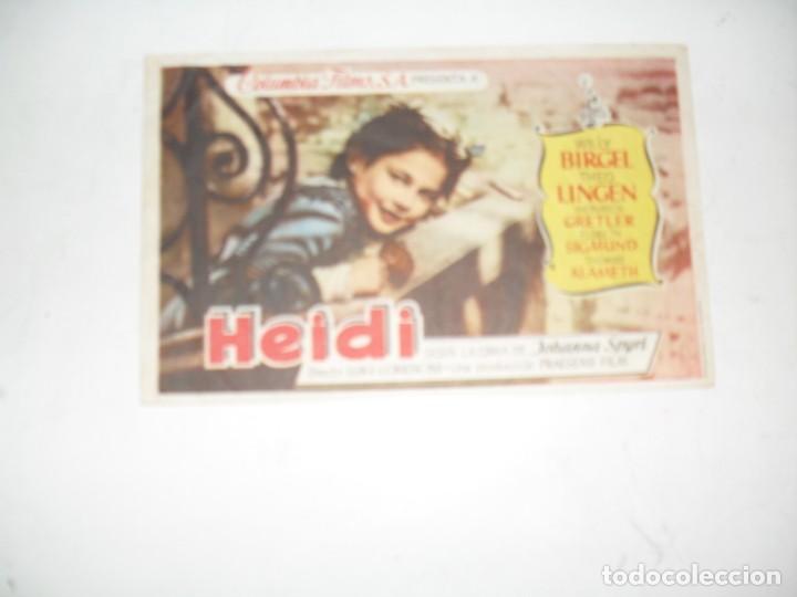 Cine: programa de mano sencillo,con texto publicitario .titulo: HEIDI.