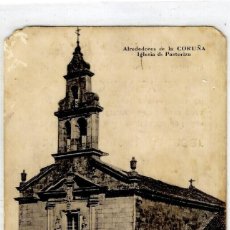 Cine: POSTAL ALREDEDORES DE LA CORUÑA - IGLESIA DE PASTORIZA - PROGRAMA DE CINE SALÓN DORE 1922- PUB REYES. Lote 311807263