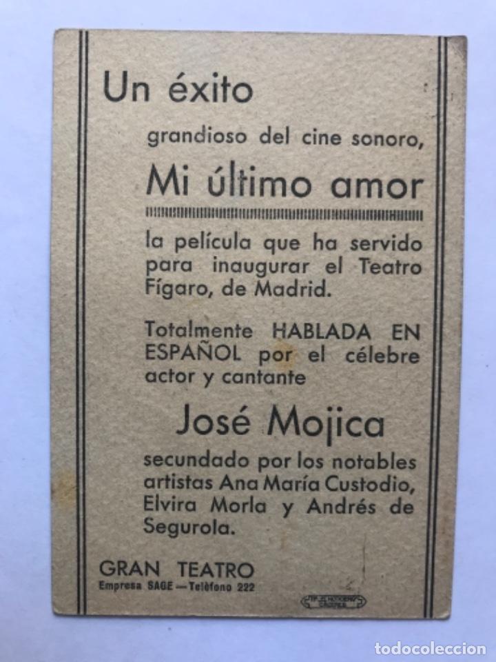 Cine: Programa folleto cine Mi &uacute;ltimo amor. Jos&eacute; Mojica - Foto 2