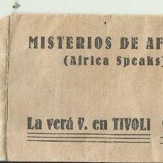 Cine: PTCC 088 MISTERIOS DE AFRICA 1930 PROGRAMA TROQUELADO SOBRE CINAES CON CROMOS WALTER FUTTER TIVOLI. Lote 312615688