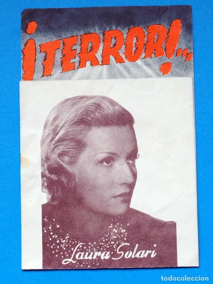  Flyers Publicitaires de films Anciens: PROGRAMA DE CINE: TERROR. LAURA SOLARI. DIRECTOR. KARL RITTER. CINE: COLISEO CASTILLA ( BURGOS