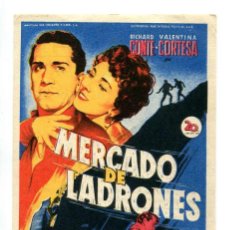  Flyers Publicitaires de films Anciens: MERCADO DE LADRONES, CON RICHARD CONTE.. Lote 312866018