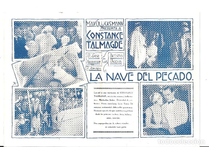 Cine: PTCC 113 LA NAVE DEL PECADO PROGRAMA DOBLE URUGUAYO CONSTANCE TALMADGE - Foto 2