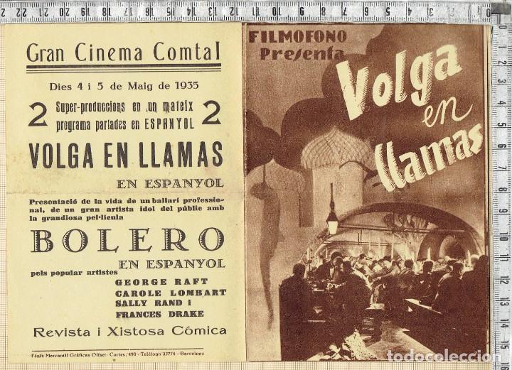  Foglietti di film di film antichi di cinema: FOLLETO PROGRAMA FILMOFONO VOLGA EN LLAMAS 1933. CON PUBLICIDAD