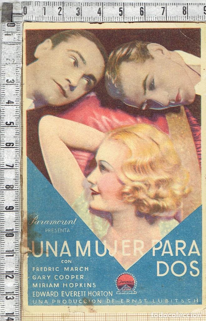 Cine: FOLLETO PROGRAMA PARAMOUNT UNA MUJER PARA DOS -193X.SIN PUBLICIDAD - Foto 1