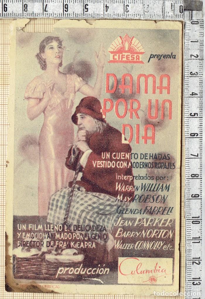  Foglietti di film di film antichi di cinema: FOLLETO PROGRAMA CIFESA DAMA POR UN DIA -193X.SIN PUBLICIDAD