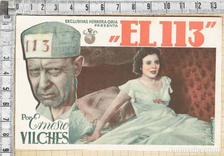  Foglietti di film di film antichi di cinema: FOLLETO PROGRAMA HERRERA ORIA- EL 113 ERNESTO VILCHES -193X.SIN PUBLICIDAD