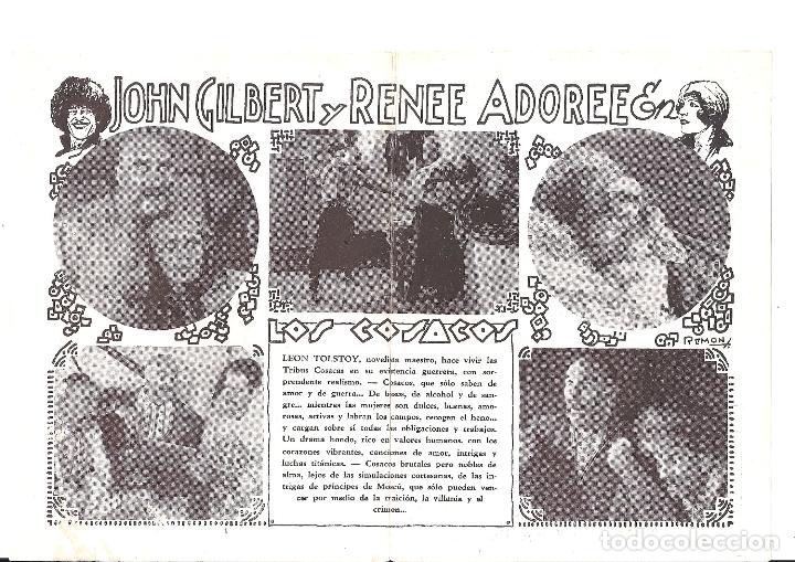 Cine: PTCC 113 LOS COSACOS PROGRAMA DOBLE URUGUAYO JOHN GILBERT RENEE ADOREE - Foto 3