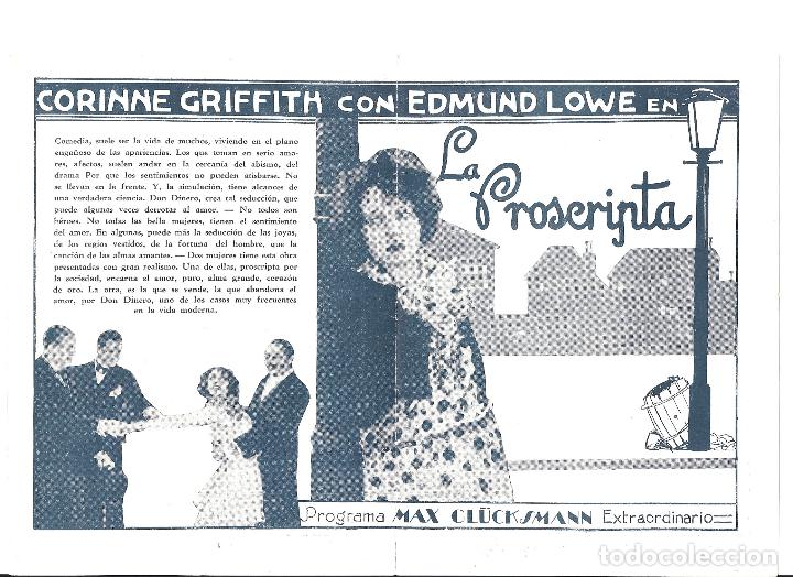 Cine: PTCC 114 LA PROSCRIPTA PROGRAMA DOBLE URUGUAYO CORINNE GRIFFITH EDMUND LOWE - Foto 3
