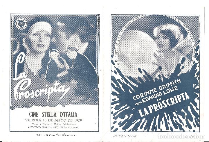 Cine: PTCC 114 LA PROSCRIPTA PROGRAMA DOBLE URUGUAYO CORINNE GRIFFITH EDMUND LOWE - Foto 2