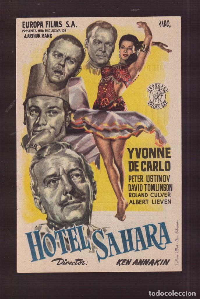 Cinema: FOLLETO DE MANO EN HOTEL SAHARA CON YVONNE DE CARLO CINE ARAMODEL A&Ntilde;O 1954