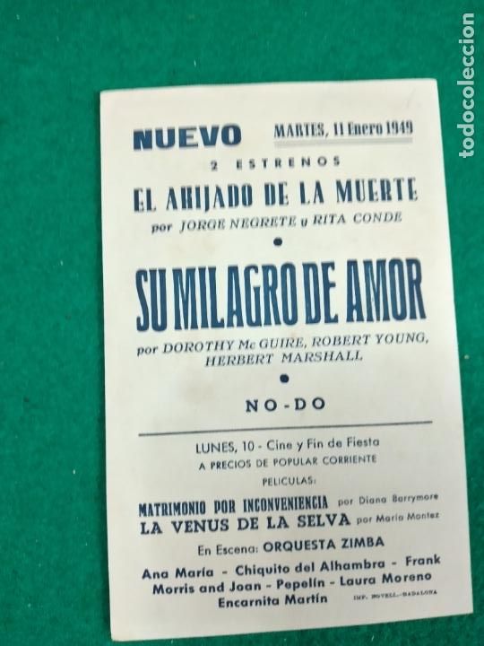 Cine: SU MILAGRO DE AMOR. PROGRAMA DE CINE CON PUBLICIDAD. - Foto 2