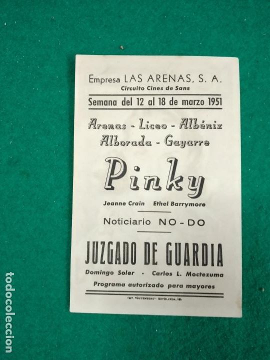 Cine: PINKY. PROGRAMA DE CINE CON PUBLICIDAD. - Foto 2