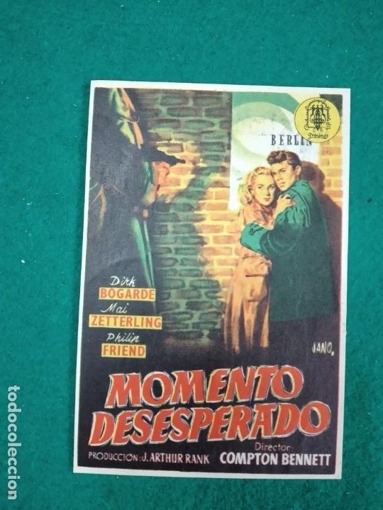 Cine: MOMENTO DESESPERADO. DICK BOGARDE. PROGRAMA DE CINE CON PUBLICIDAD. - Foto 1