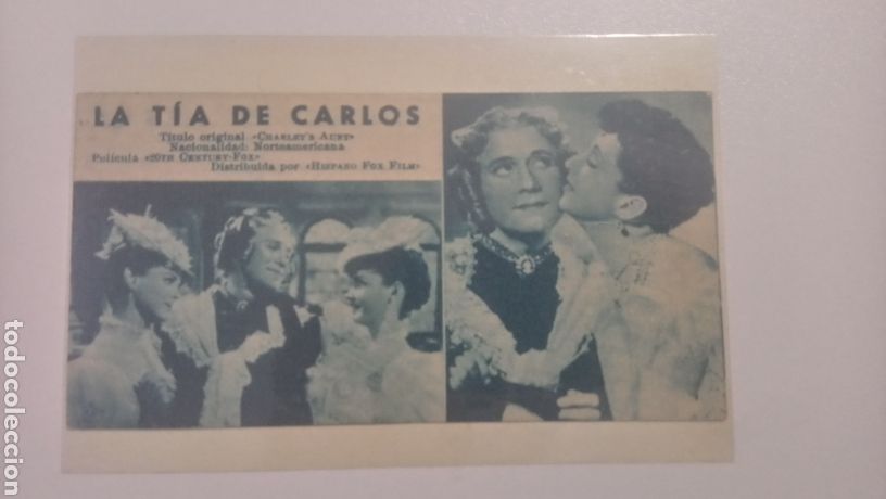 Cine: Ficha n&ordm; 252 LA T&Iacute;A DE CARLOS PROGRAMA CARTULINA - Foto 1