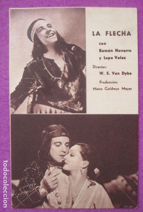 Cine: PROGRAMA DE CINE TARJETA LA FLECHA RAMON NAVARRO LUPE VELEZ METRO PC4