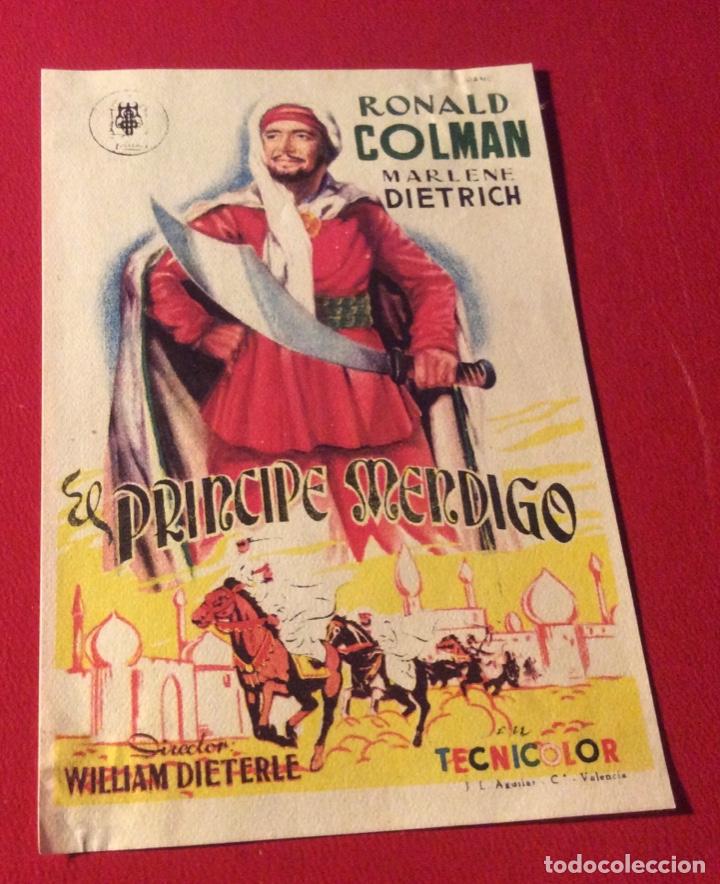 Cine: FOLLETO DE MANO EL PRINCIPE MENDIGO. M. DIETRICH. SIN PUBLICIDAD