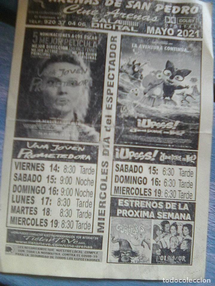 Cine: Una joven prometedora + upsss - flyer folleto de mano - cine arenas de san pedro - avila - 2021