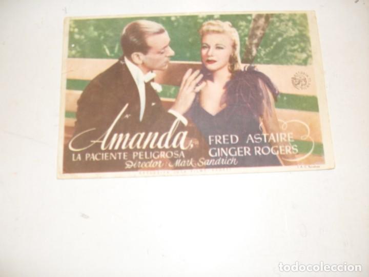 Cine: programa de mano sencillo,con texto publicitario.titulo:.AMANDA.