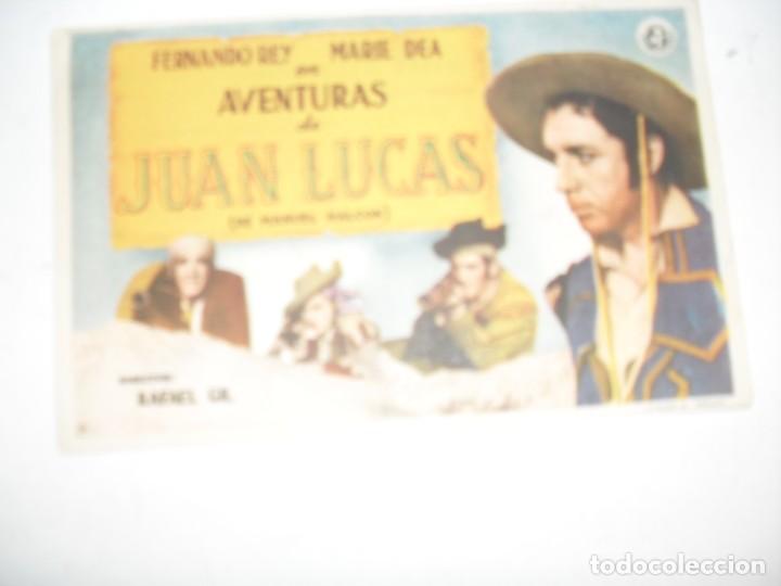 Cine: programa de mano sencillo,con texto publicitario.titulo:.AVENTURAS DE JUAN LUCAS.