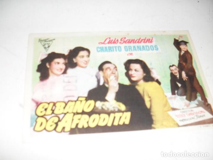 Cine: programa de mano sencillo,con texto publicitario.titulo:.EL BA&Ntilde;O DE AFRODITA.
